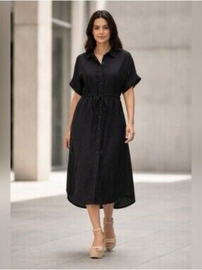 a new day Black Short-Sleeve Shirt Dress